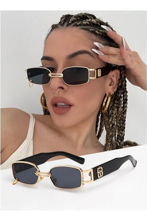 Cp165 Black Elegant Stylish Sunglasses with Pirses..