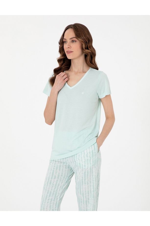 Mint Kısakollu Pijama Takımı 50318972-VR090 - 3