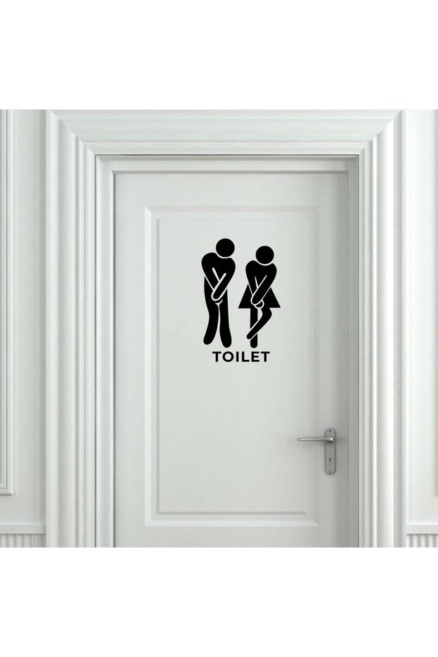 Toilet Bathroom Wc Door Sticker Vehicle, Car, Auto, Motorcycle, Helmet, Laptop, Glass Sticker 14,5X22,5 cm
