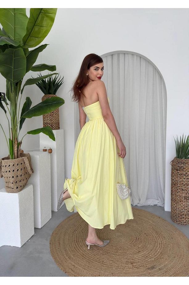 Fedro Poplin Midi Elbise - 8