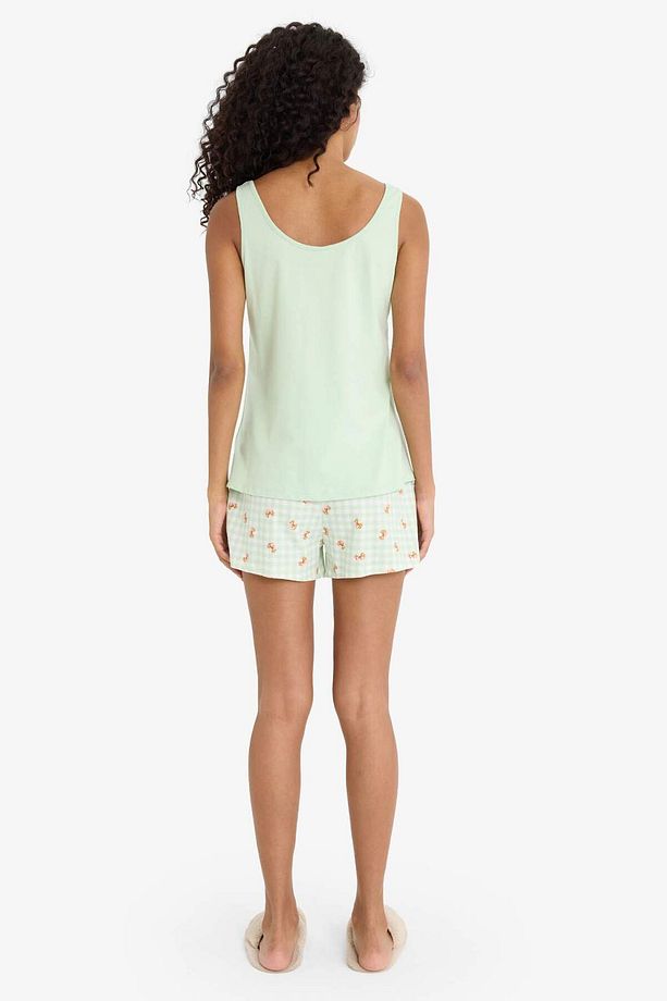 Regular Fit Pijama Takımı Kolsuz Baskılı Üst Esnek Belli Şort-fall In Love F1621ax25sm - 7