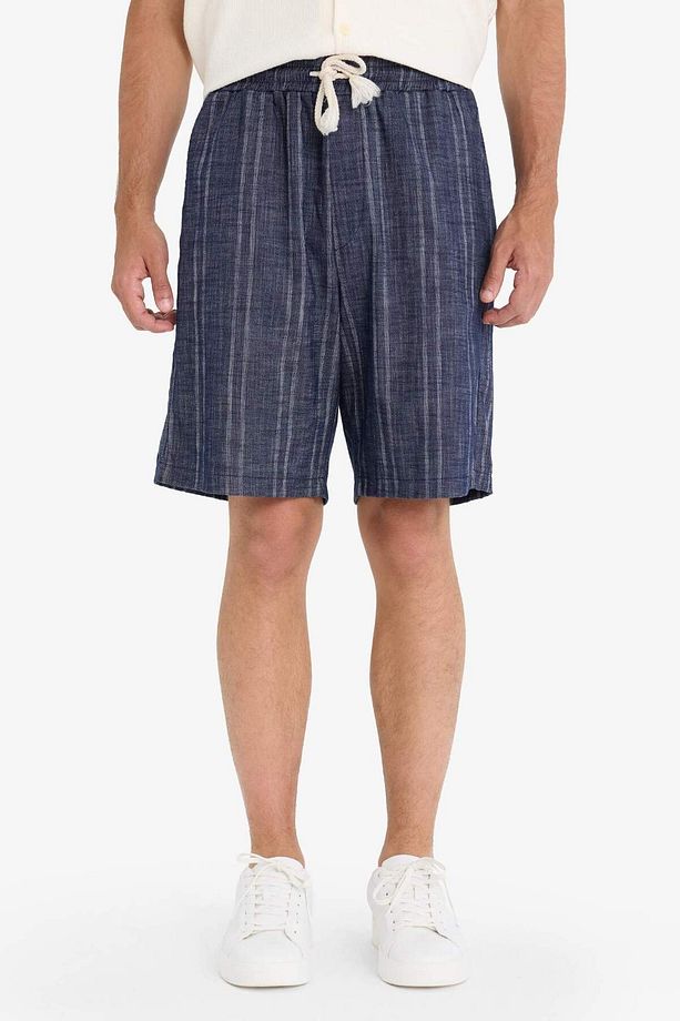 Relax Fit Beli Bağcıklı Bermuda Şort F7122AX25SM - 1