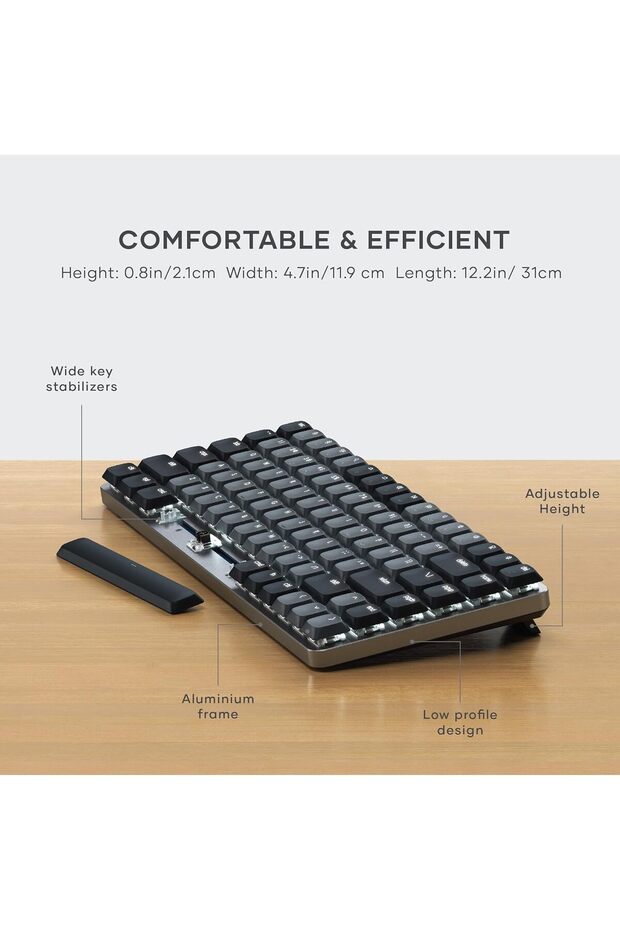 SM1 75% Mechanical Keyboard for Mac and Windows, LED Backlit Bluetooth Keyboard, 84 Keys Com - 9