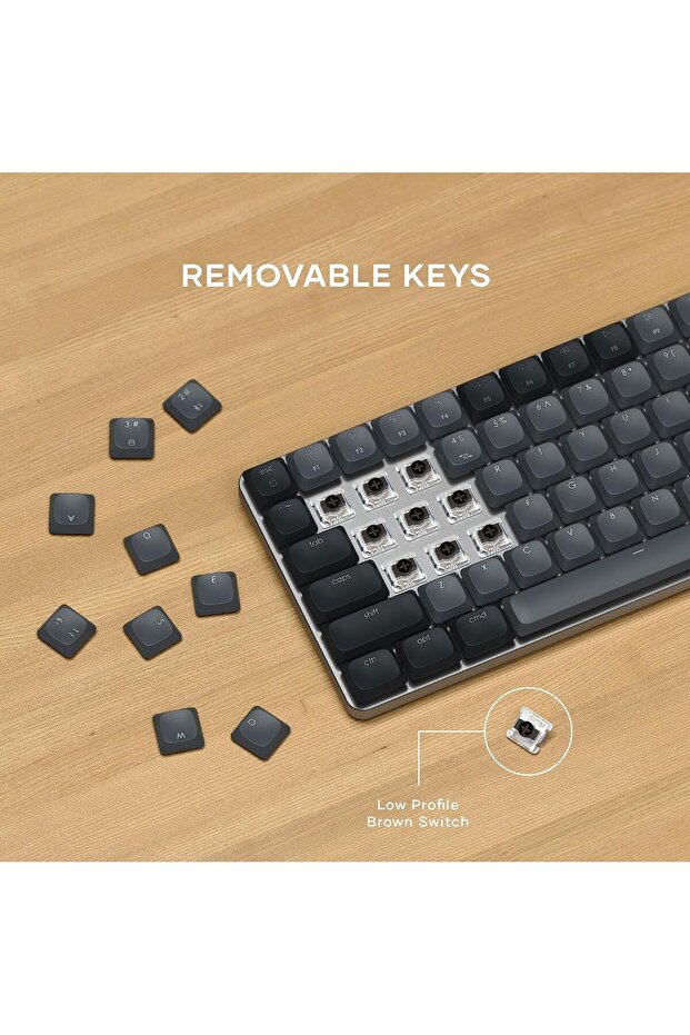 SM1 75% Mechanical Keyboard for Mac and Windows, LED Backlit Bluetooth Keyboard, 84 Keys Com - 7