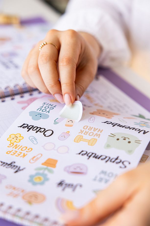 A5 Sticker Book 466 Adet 18 Yaprak Renkli Etiket Defteri - 6