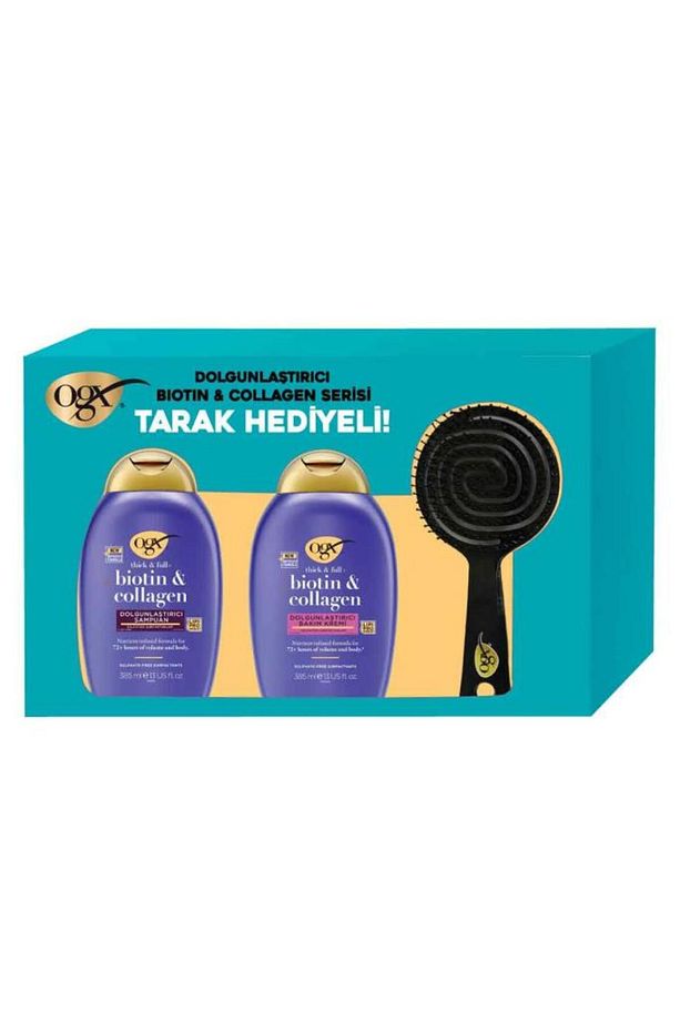 Biotin&Collagen Şampuan 385 ml+Saç Kremi 385 ml+Tarak Hediyeli 3'lü Set - 1