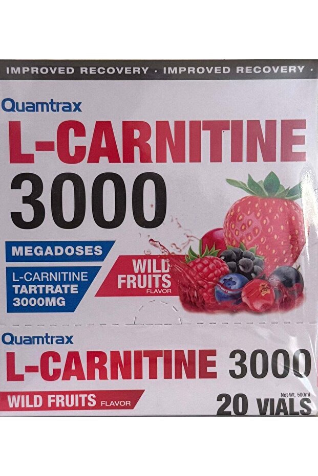 L-Carnitine 3000 Shot Mega doses - 25ml Pack of 20 Wild Fruits