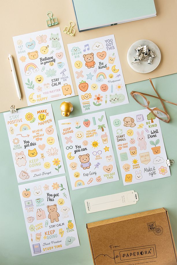 A5 Sticker Book 466 Adet 18 Yaprak Renkli Etiket Defteri - 7