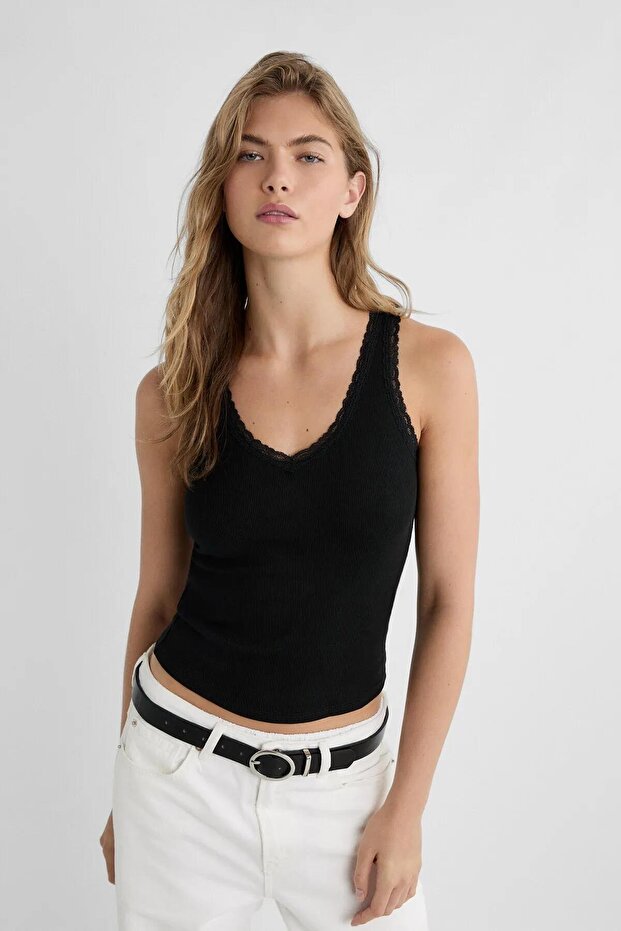 Lace Detailed Athlete Black