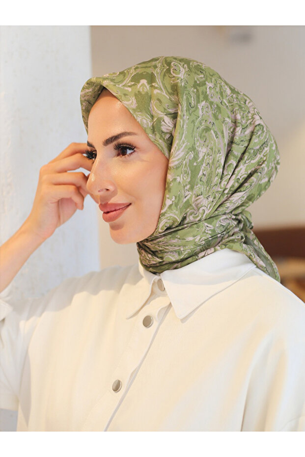 وشاح قطني مستورد بنمط فلورا - 3