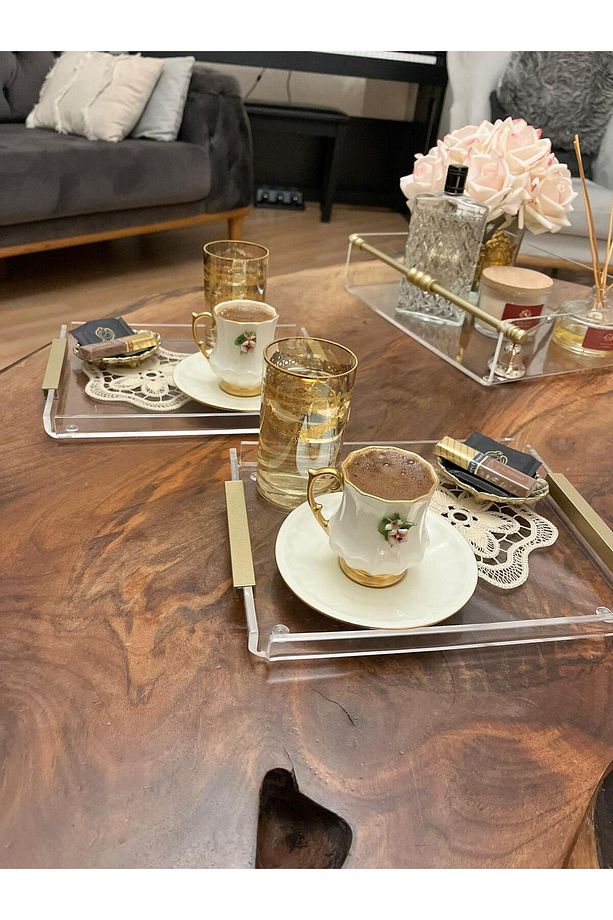 KAHVE SUNUM TEPSİ DÜZ KULP - 1