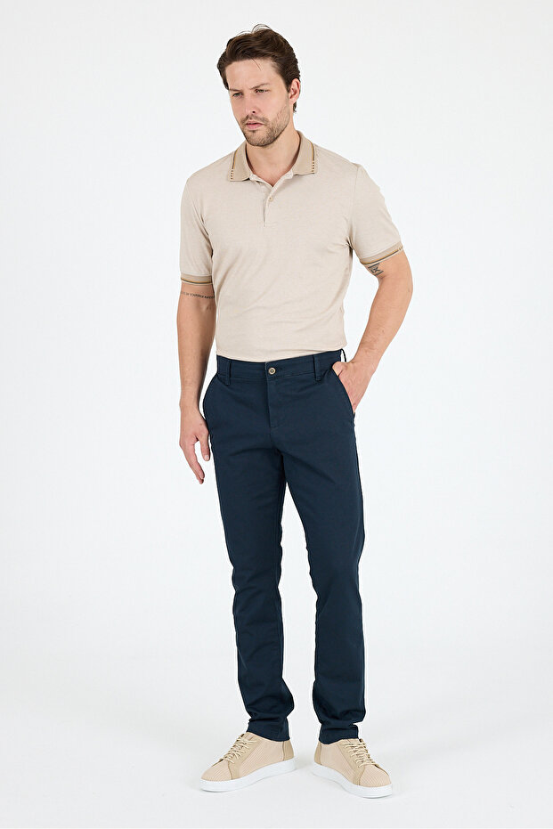 Men's Slim Fit Chino Trousers – 98% Cotton 2% Elastane Comfortable Stylish Daily Flexible Fabric Trousers 1012