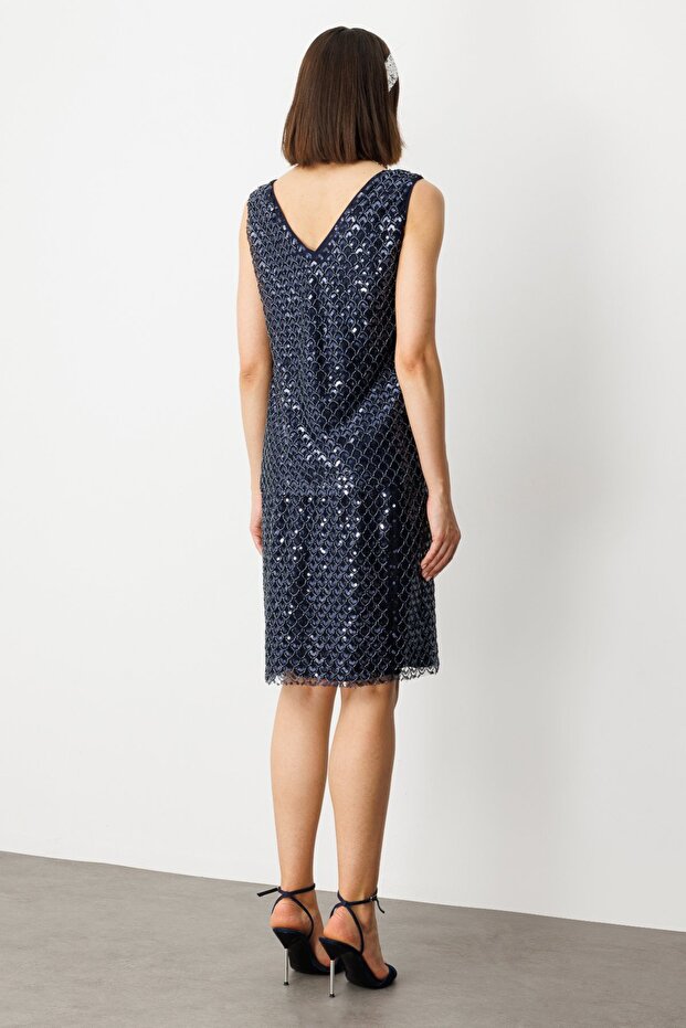 Ön Arka V Yaka Pullu Bluz - 4