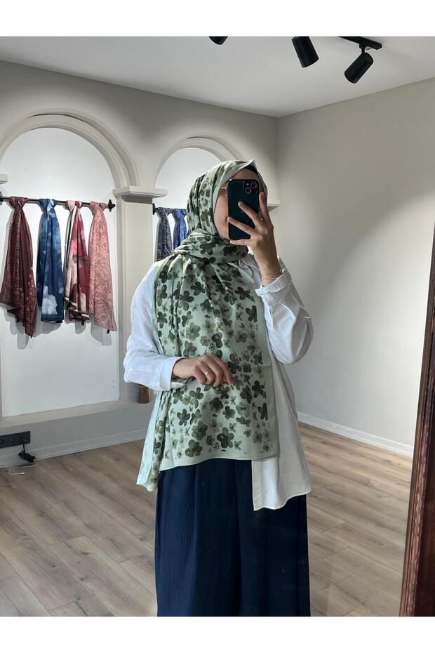 شال بلوم نمط أخضر ناعم - 1