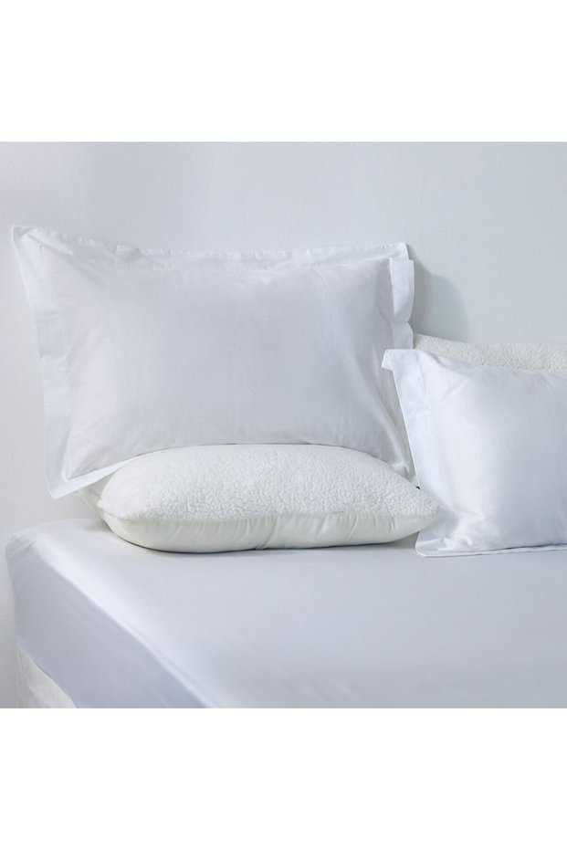 Serene 2 Pc Cotton Pillow Case Set - White - 50x75 cm | 100% Cotton-300 Thread Count