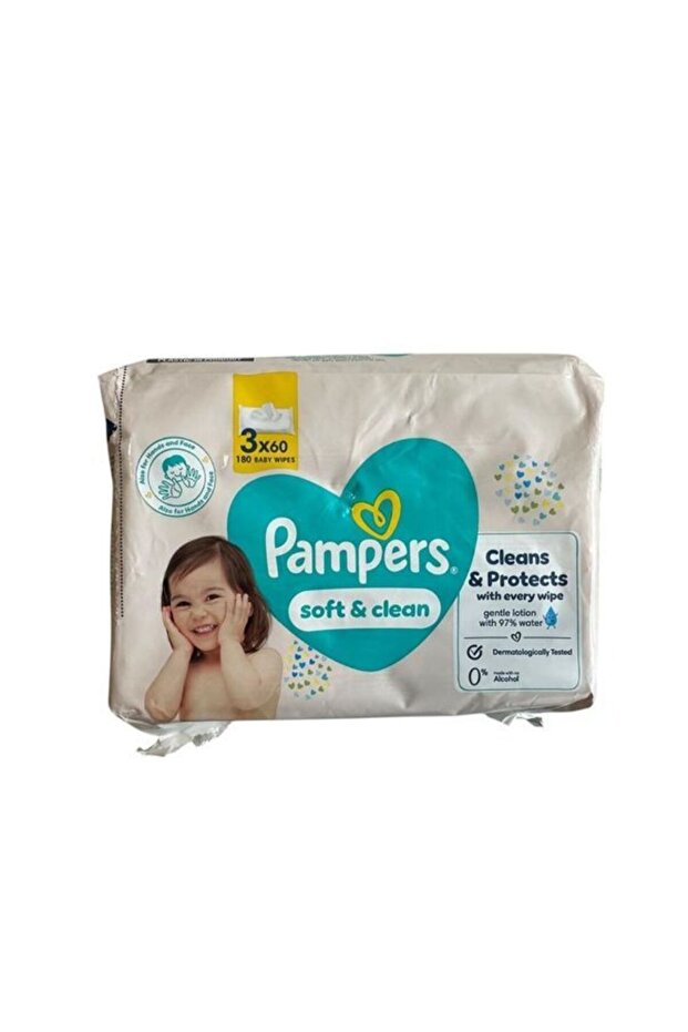 Pampers Soft & Clean 3 Pack 180 Sheets