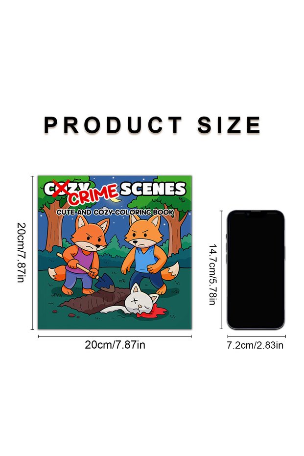 20x20cm 24pages CRIME SCENES CUTE AND COZY DIY Coloring Book 24Page Drawing Adult Picture Book Adora