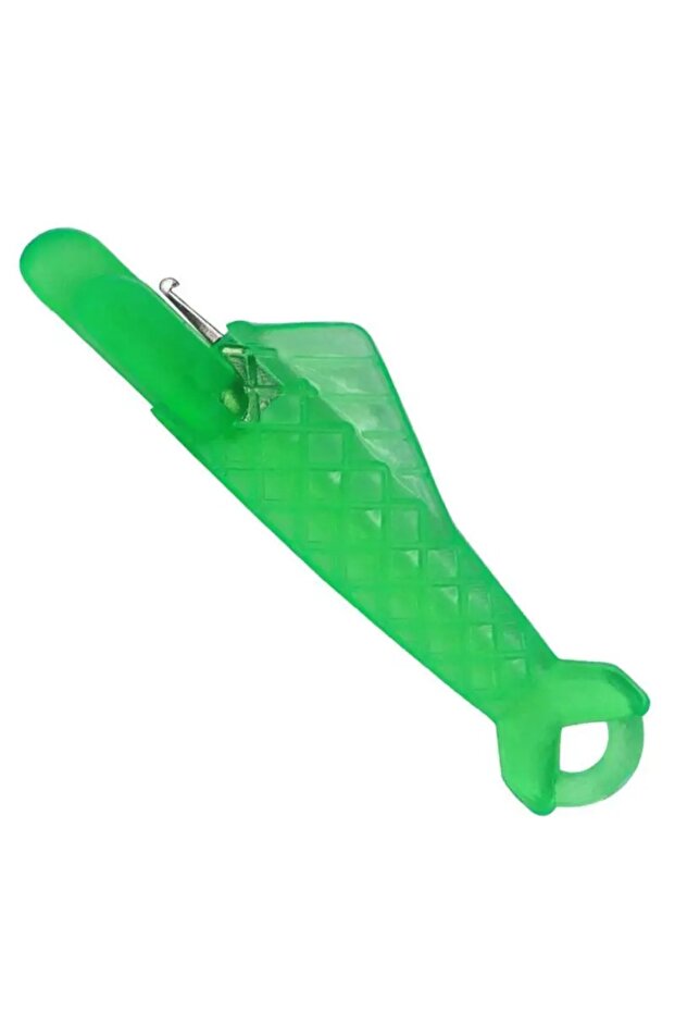 Small Green Mini Automatic Needle Threader With Hook Plastic Needle Sewing Machine Insertion Elderly - 1