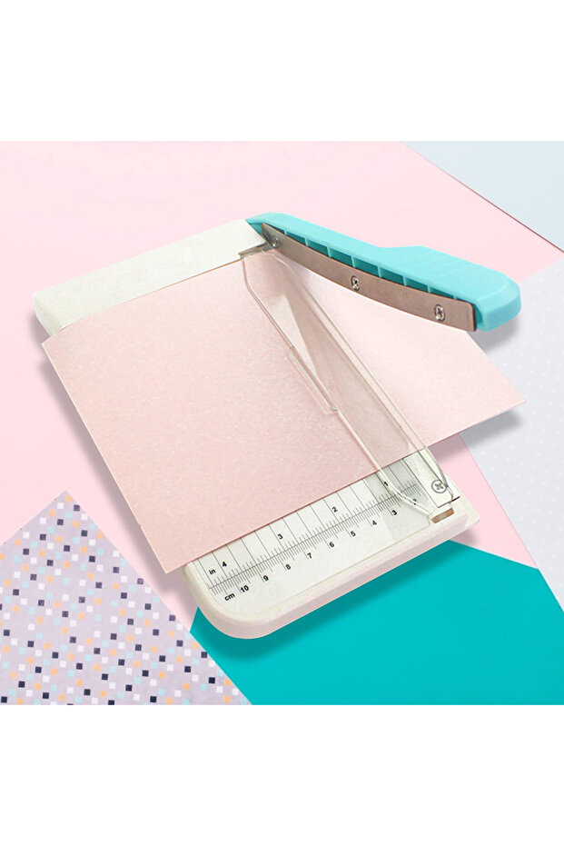 1pc Paper Cutter, Cutting Desktop Paper Cutter with Safety Cutting Head Side Ruler for Kraft Pape...