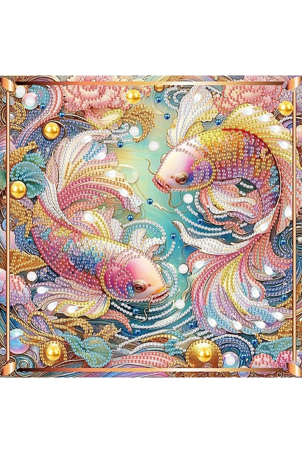 Koi Fish DIY Colorful Koi Fish 5D Special Shape Diamond Art Kits for Beginners,Diamond Art Painting