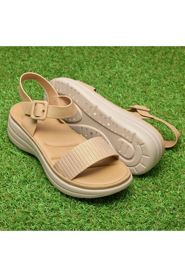 Sandale dama W037011, Bej