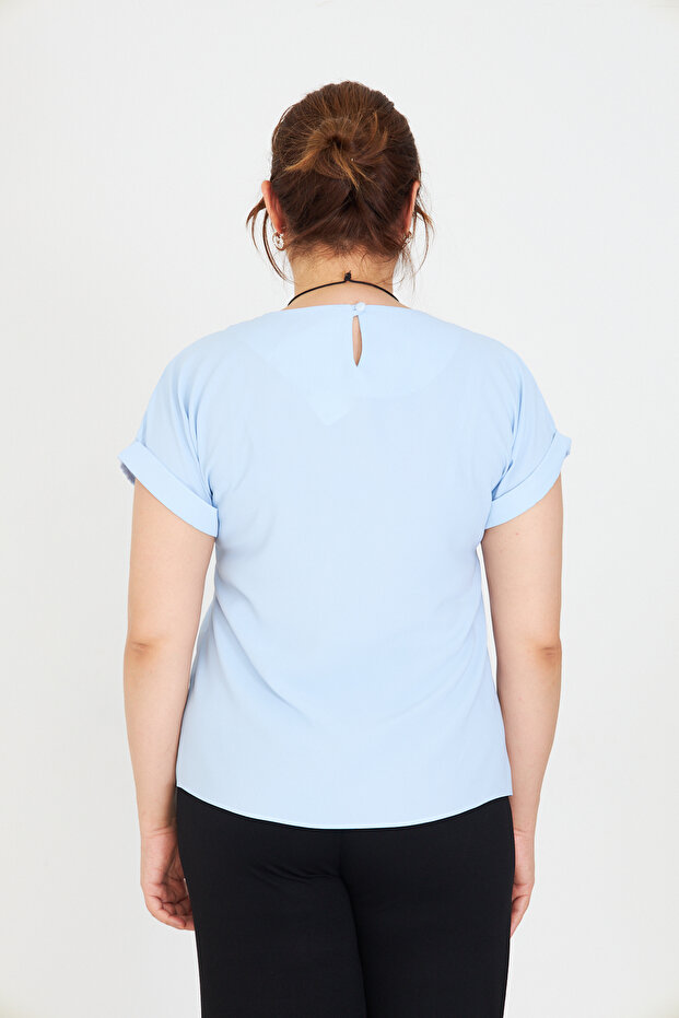 Kadın Modern Kolyeli Basic Bluz | Minimal ve Zarif Stil - 7