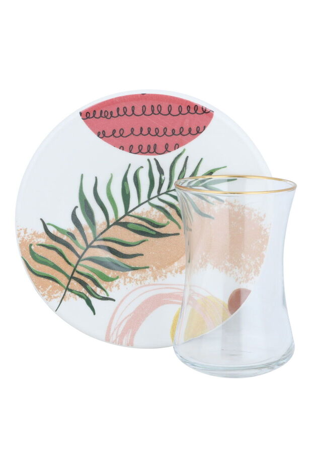 Glass Tea Cup Set, 2 Pieces - White