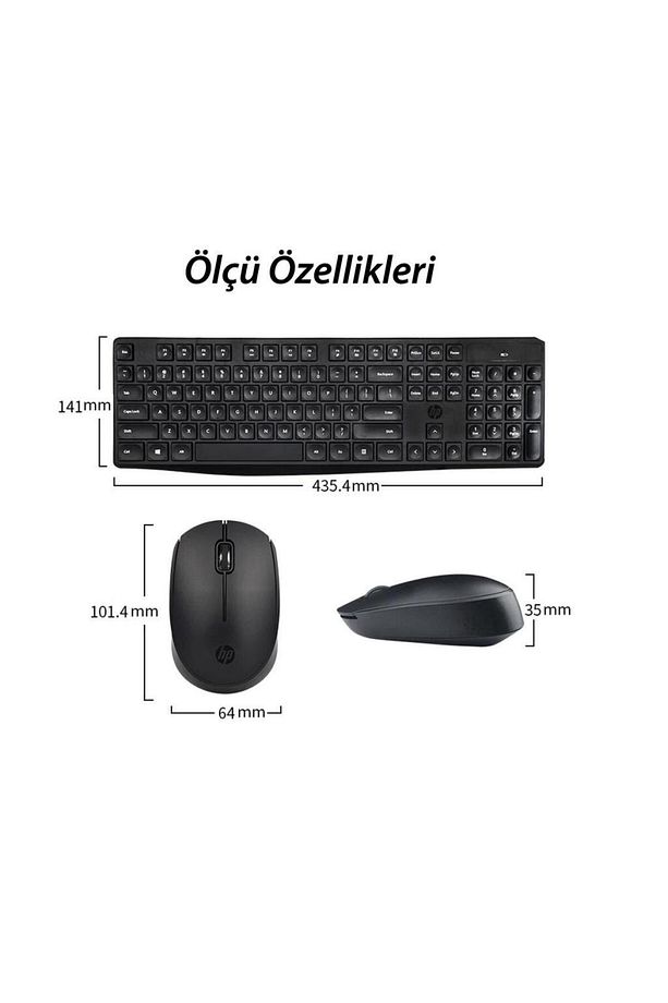 CS10 Kablosuz Wireless Sessiz Klavye Mouse Set İngilizce Q - 6