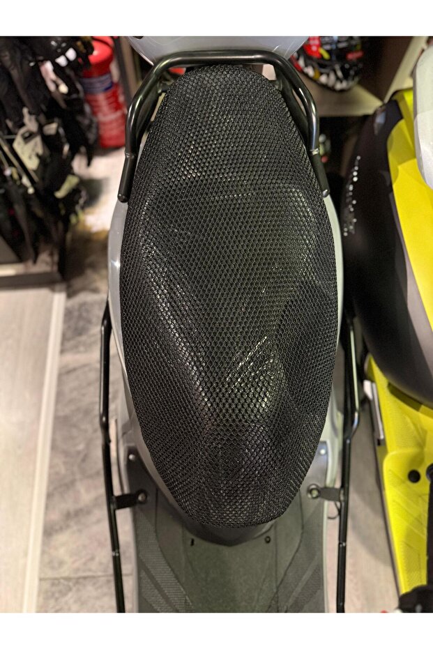 Motorcycle 3D Anti-Sweat Mesh Saddle Cover Small Scooter Compatible (Measures L:76-85 W:45-50)