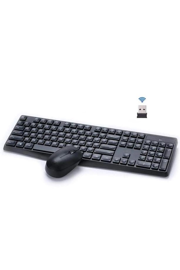 CS10 Kablosuz Wireless Sessiz Klavye Mouse Set İngilizce Q - 2