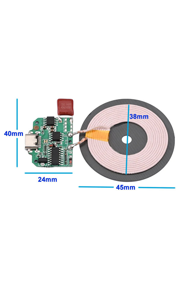 Kablosuz Şarj Modülü Type C 15W 5V 1A 9V 1.5A Mobil Akıllı Telefon Oyuncak Pil Şarj QI WPC V1.2.3 - 8