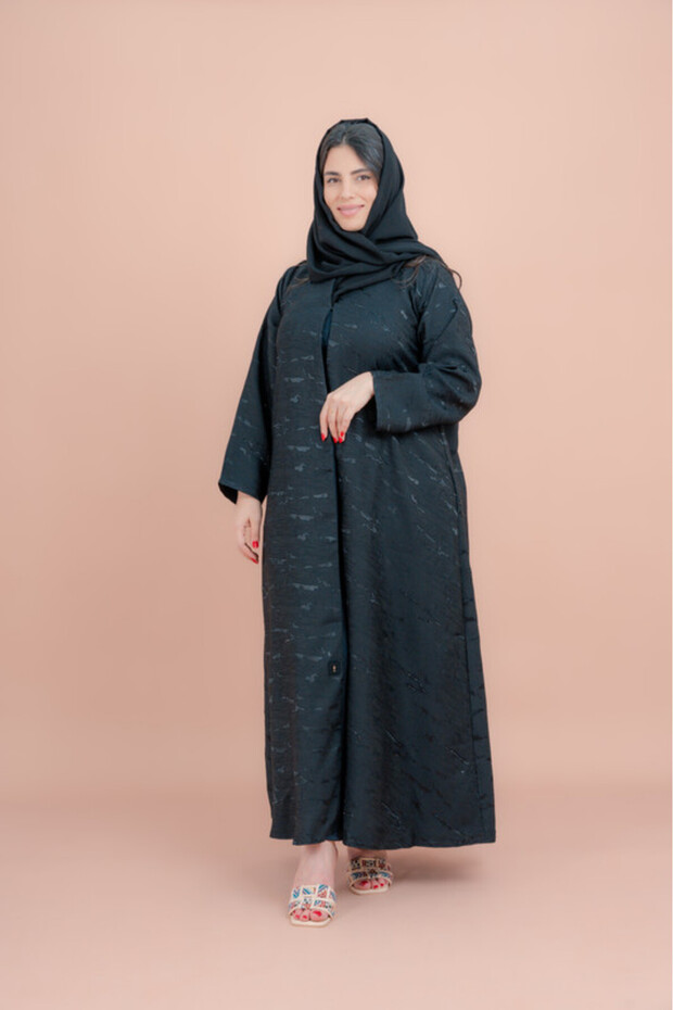 Crystal Bloom Printed Abaya - 1