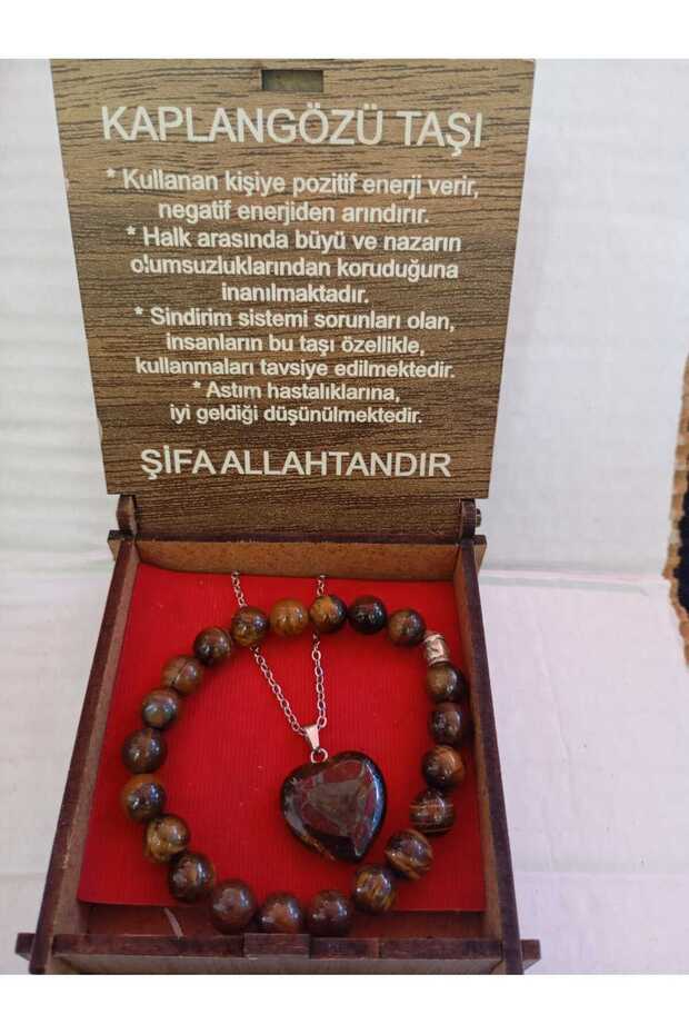 Boxed Natural Stone Necklace Bracelet Set