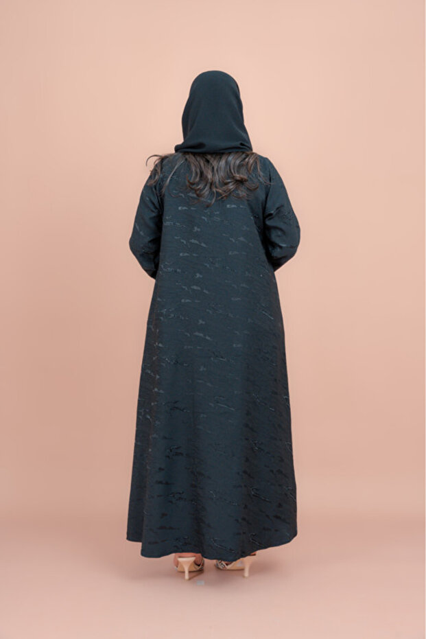 Crystal Bloom Printed Abaya - 3