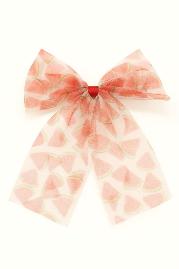 Ladybug Strawberry Cherry Watermelon Designed Lace Bow Hairpins