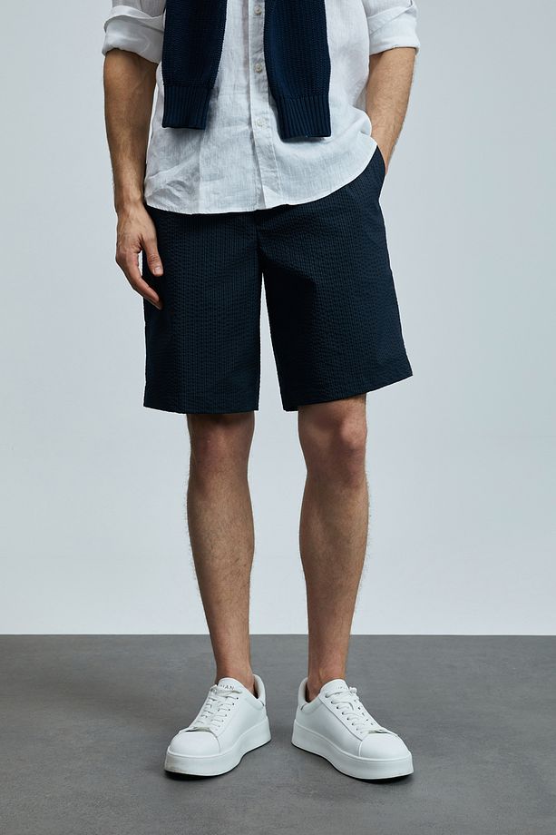 Cosmo Spor Erkek Chino Şort Slim Fit Lacivert - 4