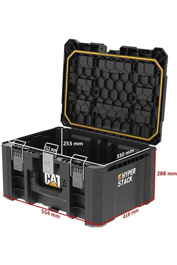 حقيبة أدوات CAT DA41003 HYPER STACK - حقيبة أدوات متينة قابلة للقفل بسعة 43 لترًا - 1
