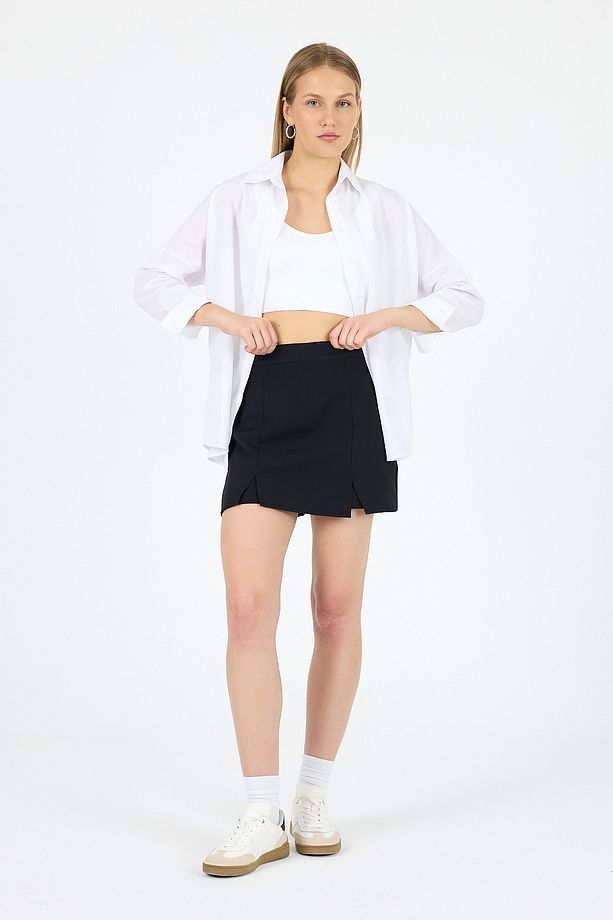 Moda Yeni Sezon Yırtmaçlı Şort Etek Xs-xxl - 5