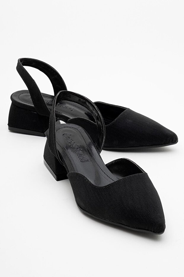 Women's Heeled Sandals Black Glitter