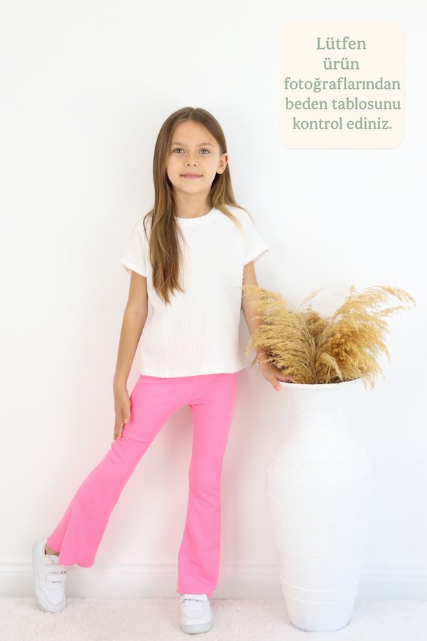 🌟 Girls' Stretchy Fabric Ruffled Spanish Leggings Casual and Stylish Leggings for Little Princesses 🌟