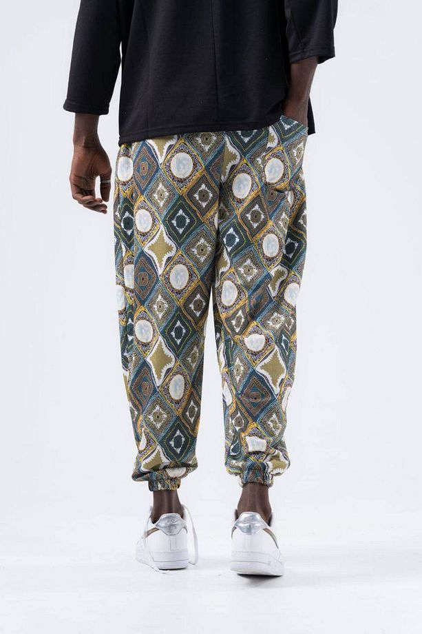 Erkek Desenli Yazlık Baggy Jogger Şalvar Pantolon - 5