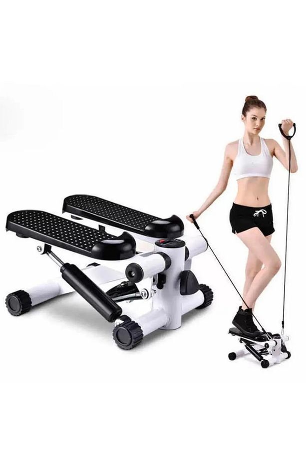 Çift Direnç Kayışlı Multi Stepper Dijital Göstergeli Egzersiz Aleti Adım Atma Vücut Çalıştırma Aleti - 1