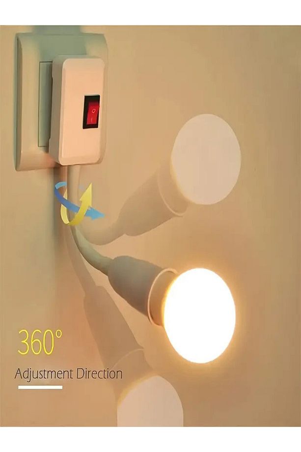 Prizi E27 Duya Dönüştürücü 360 C° Esnek Bükülebilir Duy Aç/Kapa Anahtarlı - 6