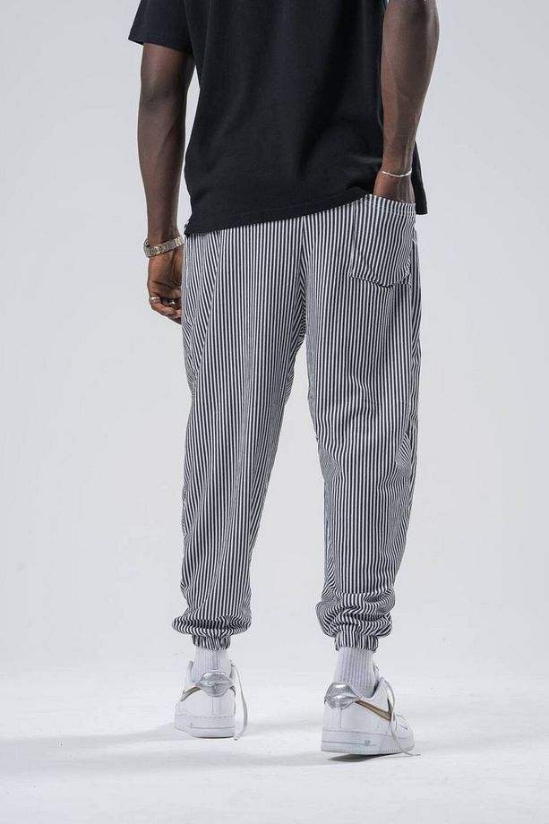 Erkek Beli Lastik Siyah Bol Jogger Şalvar Pantolon - 3