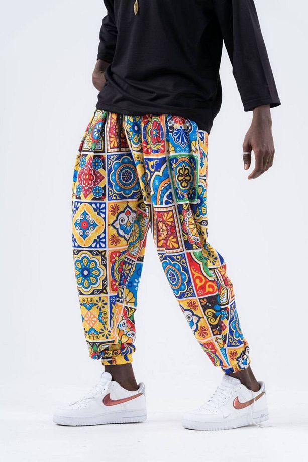 Erkek Beli Lastikli Yazlık Jogger Şalvar Pantolon - 2