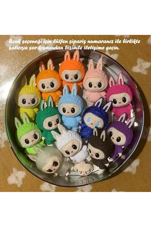 Labubu Oyuncak Figür 13 cm (İstenilen Renkte Üretilir-Ayakta Durma Standı İle Birlikte) - 1