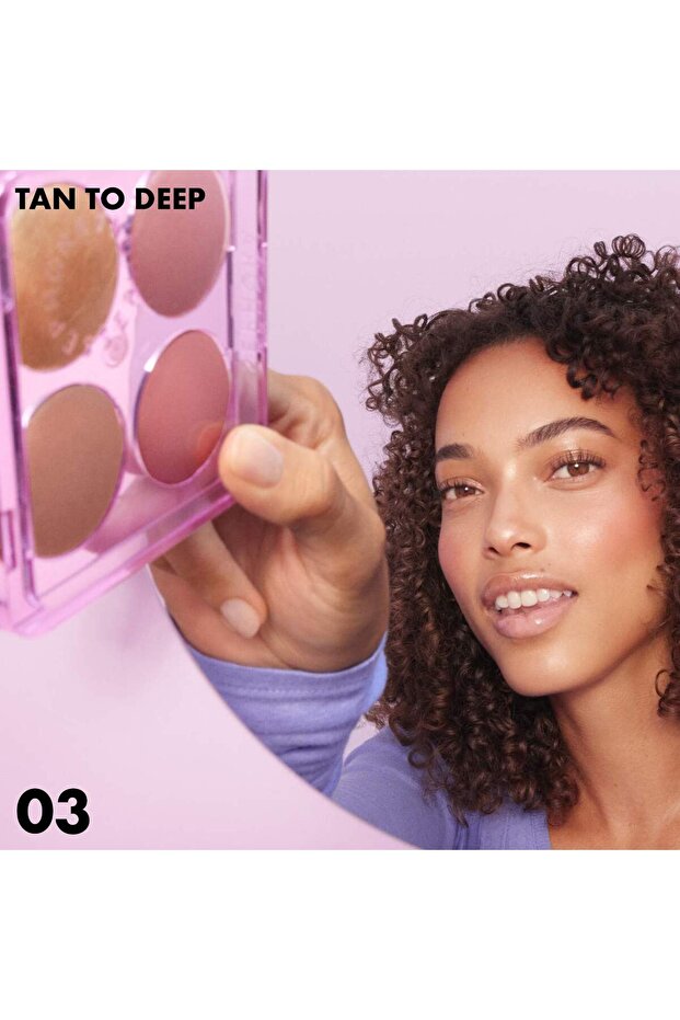 Colorful Face Bronzer, Blush & Highlighter Palette - 6