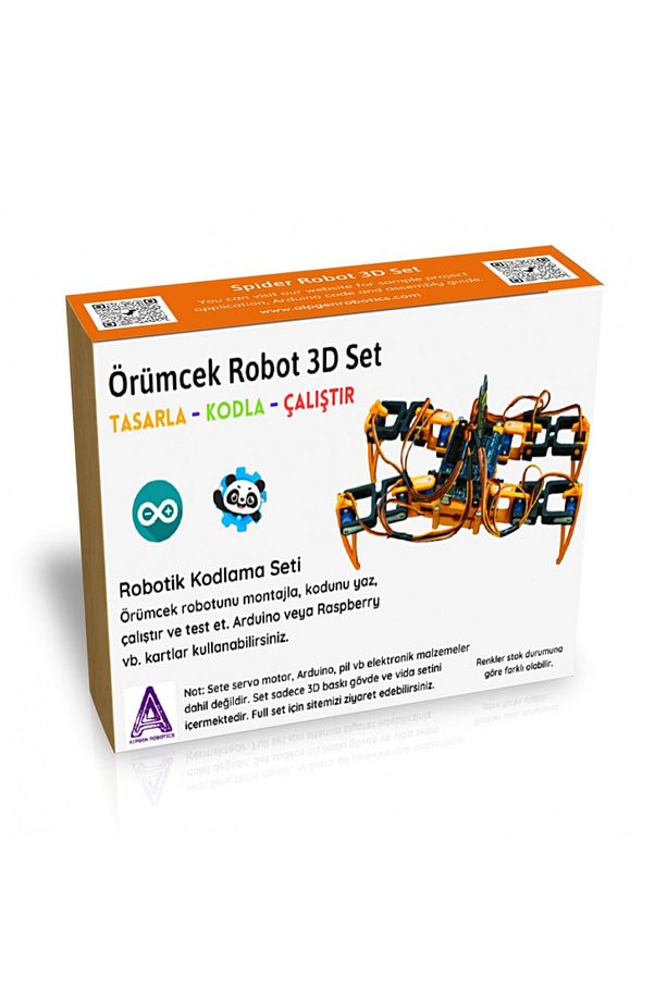 4 Ayaklı Arduino Örümcek Robot Yeni PLA Plastik Parça Seti (Elektronik Dahil Değil) SG90 Uyumlu - 5