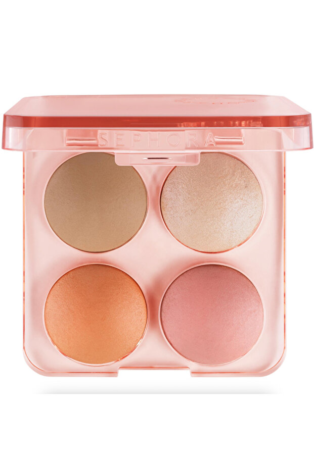 Colorful Face Bronzer, Blush & Highlighter Palette - 1