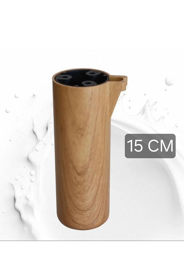 Ayak Kapsül Bohem Açık Ceviz 15 cm Mobilya Kanepe Koltuk Baza Yükseltici Yükseltme Ayağı bej - 1